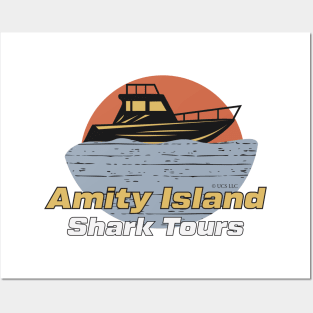 JAWS Movie Amity Island Shark Tours Vintage Style Design Posters and Art